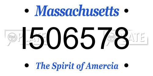 I506578 Massachusetts License Plate