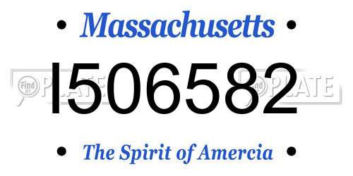 I506582 Massachusetts License Plate