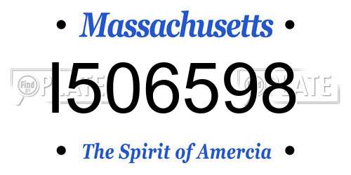 I506598 Massachusetts License Plate