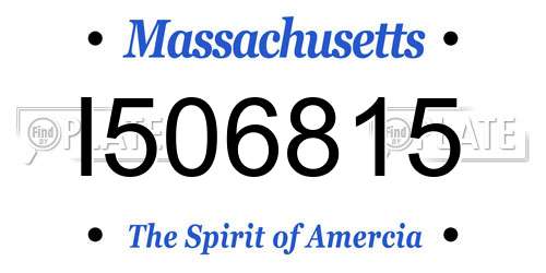 I506815 Massachusetts License Plate