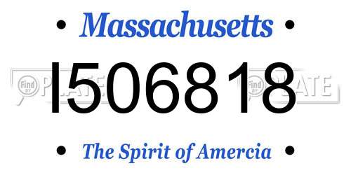 I506818 Massachusetts License Plate