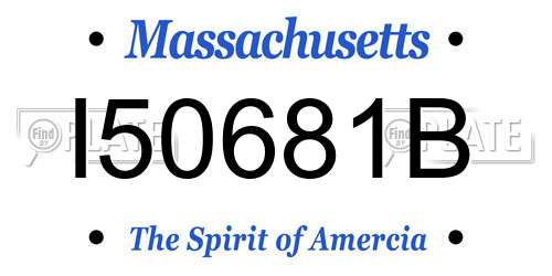 I50681B Massachusetts License Plate