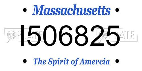 I506825 Massachusetts License Plate