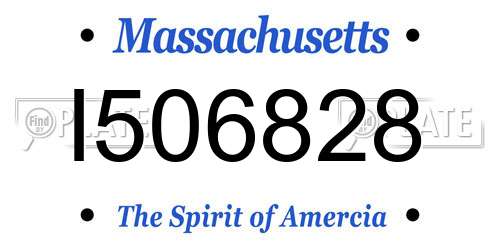 I506828 Massachusetts License Plate