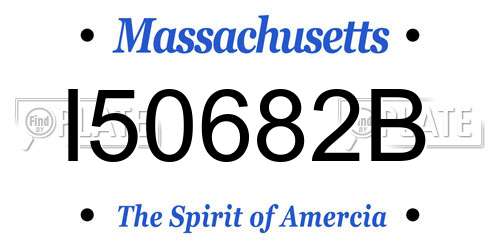 I50682B Massachusetts License Plate
