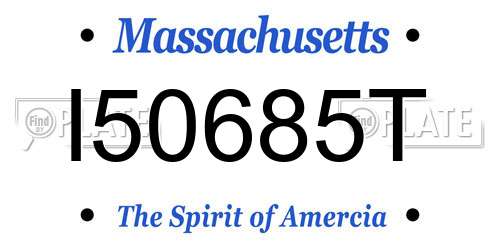 I50685T Massachusetts License Plate
