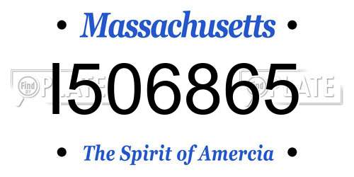 I506865 Massachusetts License Plate