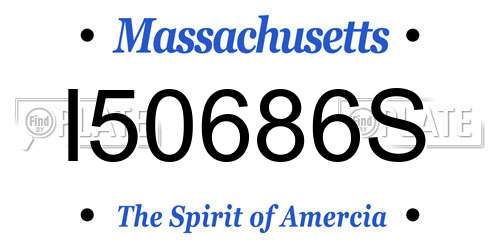 I50686S Massachusetts License Plate