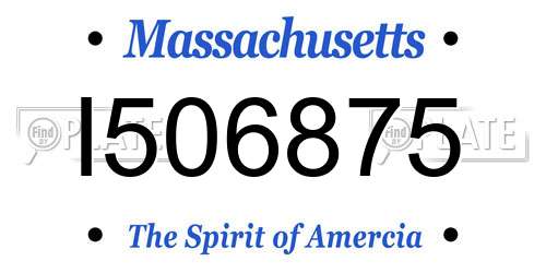 I506875 Massachusetts License Plate
