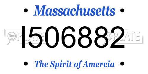 I506882 Massachusetts License Plate