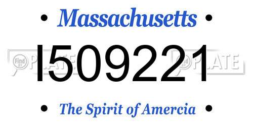 I509221 Massachusetts License Plate
