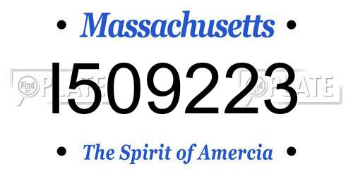 I509223 Massachusetts License Plate