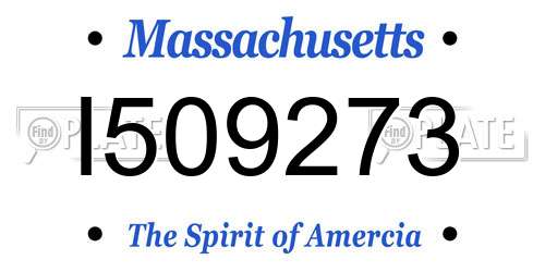 I509273 Massachusetts License Plate