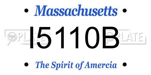 I5110B Massachusetts License Plate