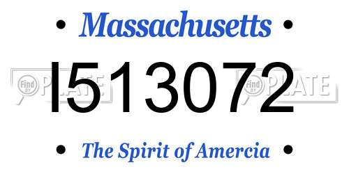 I513072 Massachusetts License Plate