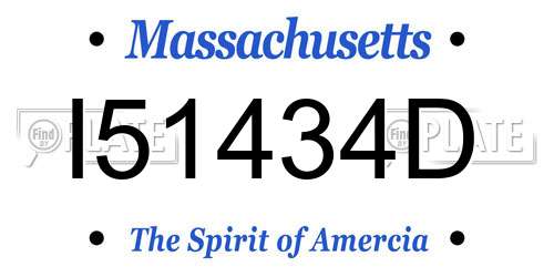I51434D Massachusetts License Plate