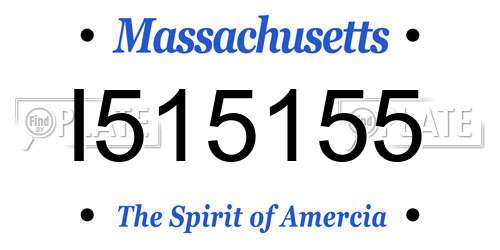 I515155 Massachusetts License Plate