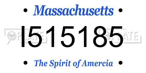 I515185 Massachusetts License Plate