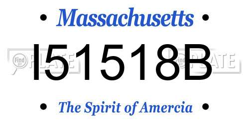 I51518B Massachusetts License Plate