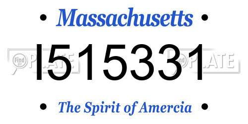 I515331 Massachusetts License Plate