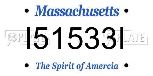 I51533I Massachusetts License Plate