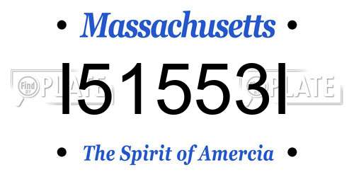 I51553I Massachusetts License Plate