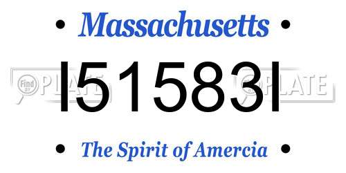 I51583I Massachusetts License Plate