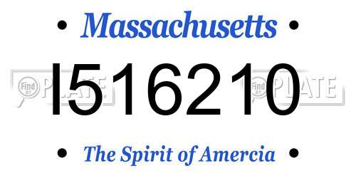 I516210 Massachusetts License Plate