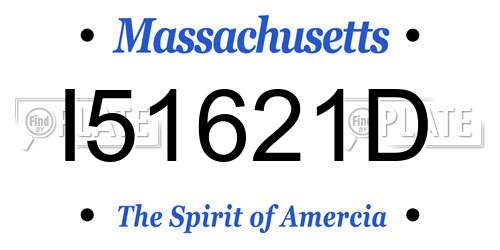 I51621D Massachusetts License Plate