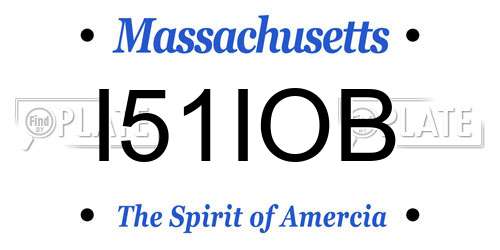 I51IOB Massachusetts License Plate