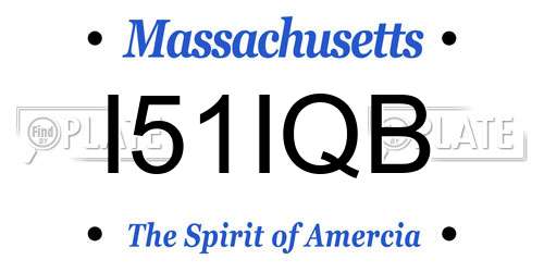 I51IQB Massachusetts License Plate