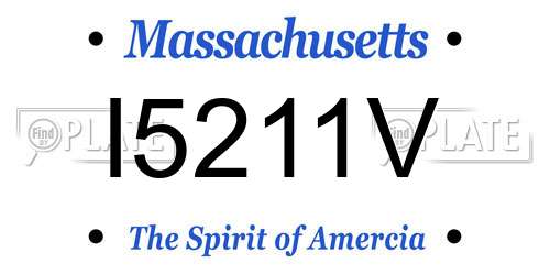 I5211V Massachusetts License Plate