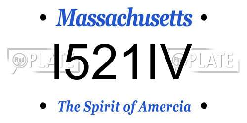 I521IV Massachusetts License Plate