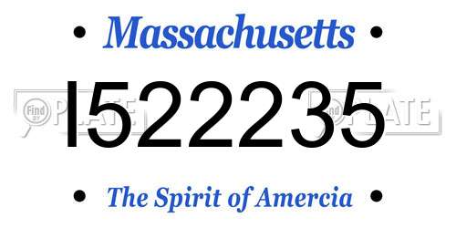 I522235 Massachusetts License Plate