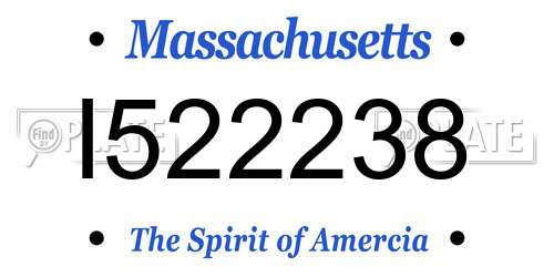 I522238 Massachusetts License Plate
