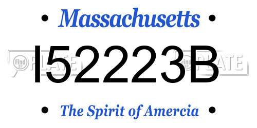 I52223B Massachusetts License Plate