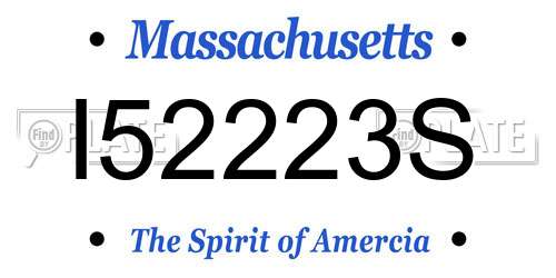 I52223S Massachusetts License Plate