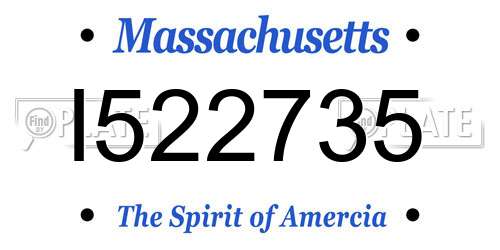I522735 Massachusetts License Plate