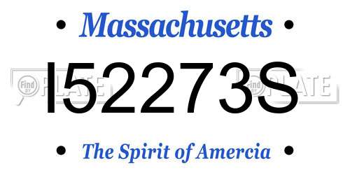I52273S Massachusetts License Plate