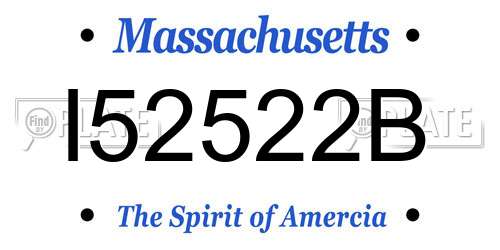 I52522B Massachusetts License Plate