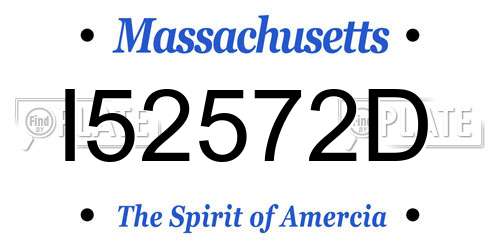 I52572D Massachusetts License Plate