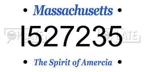 I527235 Massachusetts License Plate