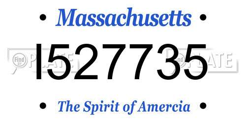 I527735 Massachusetts License Plate
