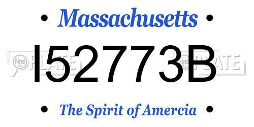 I52773B Massachusetts License Plate