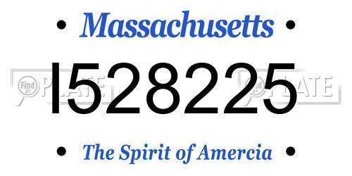 I528225 Massachusetts License Plate