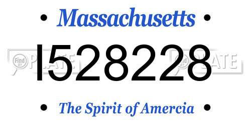I528228 Massachusetts License Plate