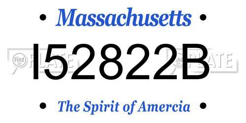 I52822B Massachusetts License Plate