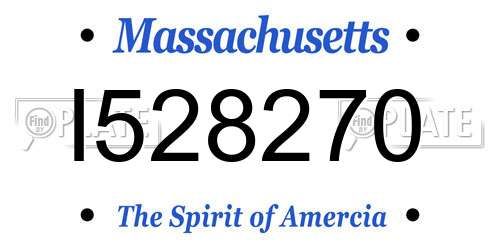 I528270 Massachusetts License Plate