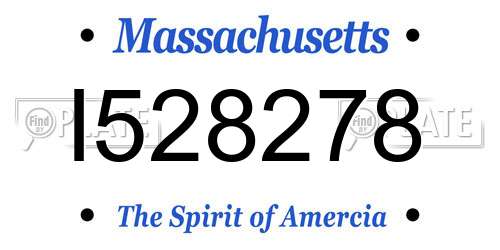 I528278 Massachusetts License Plate