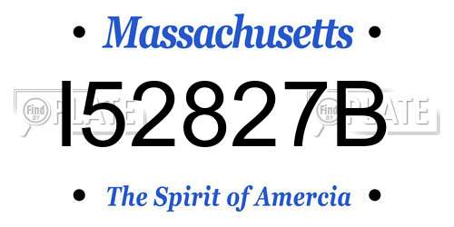 I52827B Massachusetts License Plate